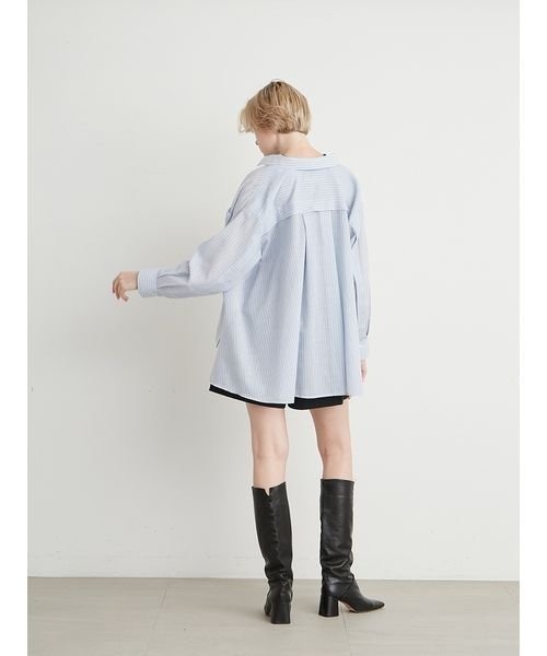 styling/(スタイリング)の「サイドスリットシャツ(シャツ/ブラウス・レディース・サックスブルー/ホワイト/モカ・FREE)」の19枚目の写真