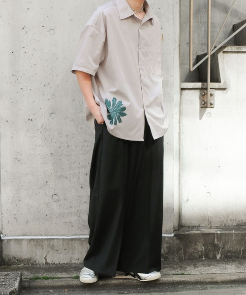 NILWAY(ニルウェイ)の「Flower print short sleeve shirt/フラワープリント 半袖シャツ(シャツ/ブラウス・メンズ・ライトグレー/ミント/チャコールグレー・LARGE/MEDIUM)」の19枚目の写真