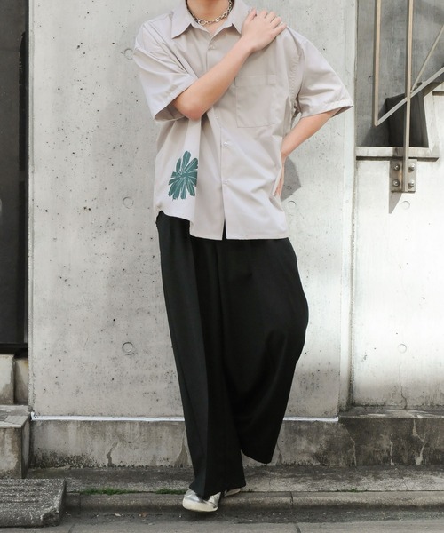 NILWAY(ニルウェイ)の「Flower print short sleeve shirt/フラワープリント 半袖シャツ(シャツ/ブラウス・メンズ・ライトグレー/ミント/チャコールグレー・LARGE/MEDIUM)」の20枚目の写真