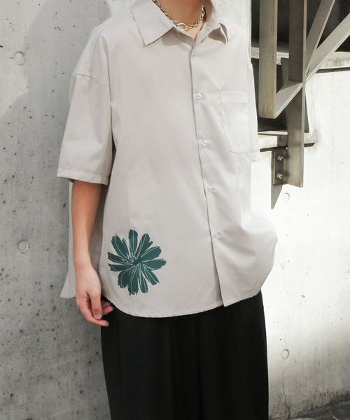 NILWAY(ニルウェイ)の「Flower print short sleeve shirt/フラワープリント 半袖シャツ(シャツ/ブラウス・メンズ・ライトグレー/ミント/チャコールグレー・LARGE/MEDIUM)」の17枚目の写真