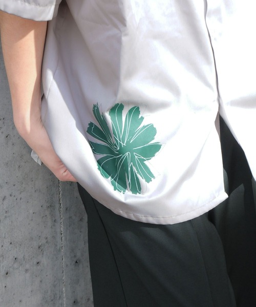 NILWAY(ニルウェイ)の「Flower print short sleeve shirt/フラワープリント 半袖シャツ(シャツ/ブラウス・メンズ・ライトグレー/ミント/チャコールグレー・LARGE/MEDIUM)」の18枚目の写真