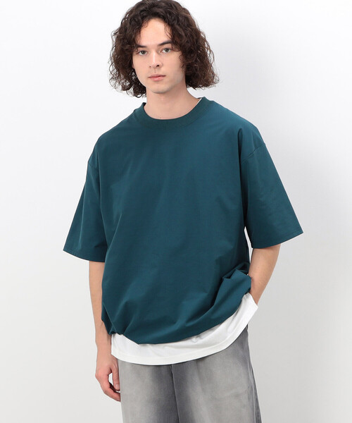 Purple&Yellow（パープルアンドイエロー）の「ドローストリング半袖プルオーバー（Tシャツ/カットソー・メンズ・グリーン/グレイッシュベージュ/ブラック・MEDIUM/LARGE/SMALL）」の3枚目の写真