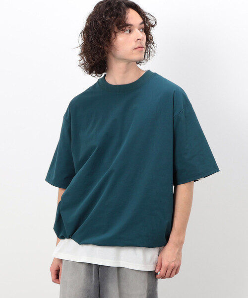 Purple&Yellow（パープルアンドイエロー）の「ドローストリング半袖プルオーバー（Tシャツ/カットソー・メンズ・グリーン/グレイッシュベージュ/ブラック・MEDIUM/LARGE/SMALL）」の11枚目の写真