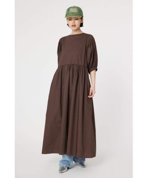 RODEO CROWNS WIDE BOWL（ロデオクラウンズワイドボウル）の「袖ボリュームワンピース（ワンピース・レディース・ブラウン/レッド/ブラック・FREE）」の3枚目の写真