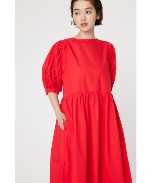 RODEO CROWNS WIDE BOWL（ロデオクラウンズワイドボウル）の「袖ボリュームワンピース（ワンピース・レディース・ブラウン/レッド/ブラック・FREE）」の5枚目の写真