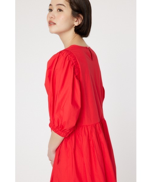 RODEO CROWNS WIDE BOWL（ロデオクラウンズワイドボウル）の「袖ボリュームワンピース（ワンピース・レディース・ブラウン/レッド/ブラック・FREE）」の6枚目の写真