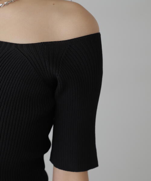 FREE'S MART（フリーズマート）の「◆コンパクトオフショルリブニット（ニット/セーター・レディース・ブルー/グレー/ホワイト/ブラック・FREE）」の12枚目の写真