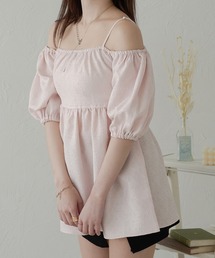 off shoulder peplum tops / ポコポコオフショルペプラムトップス