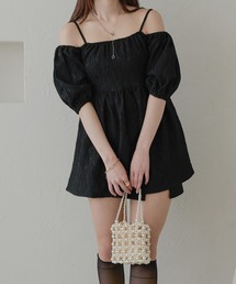 off shoulder peplum tops / ポコポコオフショルペプラムトップス