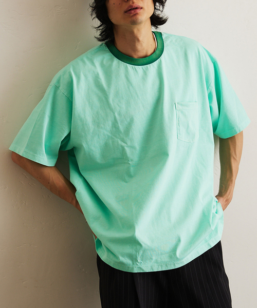 417 EDIFICE(フォーワンセブンエディフィス)の「ピグメント リンガーBIG T(Tシャツ/カットソー・メンズ・ブラック/パープル/ブルー/グリーン/レッド・MEDIUM/LARGE)」の2枚目の写真