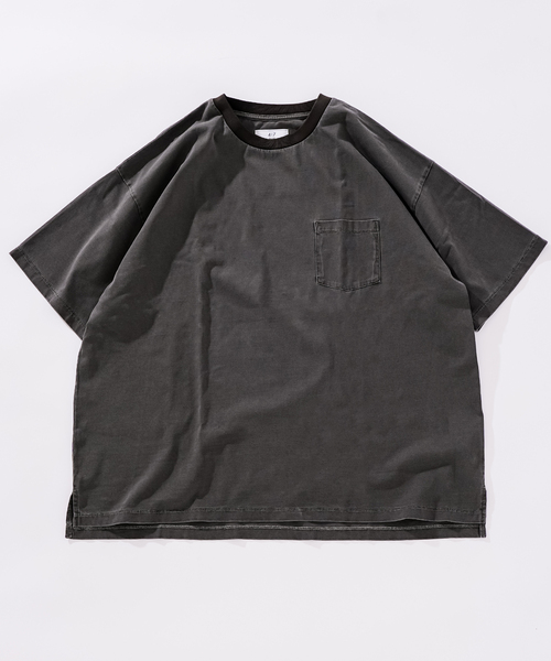 417 EDIFICE(フォーワンセブンエディフィス)の「ピグメント リンガーBIG T(Tシャツ/カットソー・メンズ・ブラック/パープル/ブルー/グリーン/レッド・MEDIUM/LARGE)」の1枚目の写真