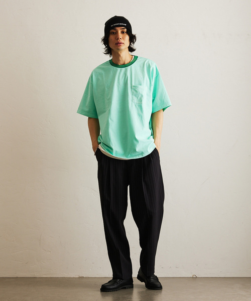 417 EDIFICE(フォーワンセブンエディフィス)の「ピグメント リンガーBIG T(Tシャツ/カットソー・メンズ・ブラック/パープル/ブルー/グリーン/レッド・MEDIUM/LARGE)」の17枚目の写真