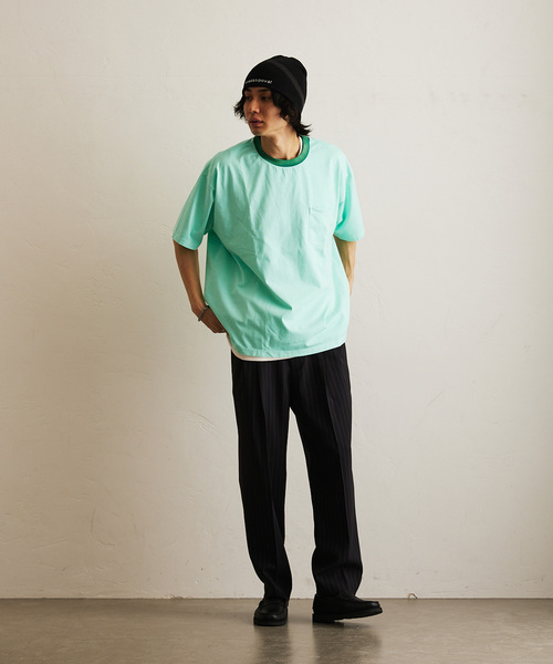 417 EDIFICE(フォーワンセブンエディフィス)の「ピグメント リンガーBIG T(Tシャツ/カットソー・メンズ・ブラック/パープル/ブルー/グリーン/レッド・MEDIUM/LARGE)」の16枚目の写真