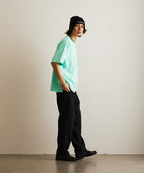 417 EDIFICE(フォーワンセブンエディフィス)の「ピグメント リンガーBIG T(Tシャツ/カットソー・メンズ・ブラック/パープル/ブルー/グリーン/レッド・MEDIUM/LARGE)」の14枚目の写真