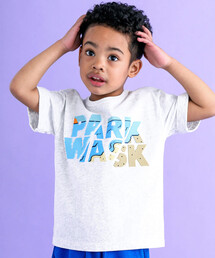 WASK | 袖折り返しブロックプリント天竺Tシャツ(100~160cm)(Tシャツ/カットソー)