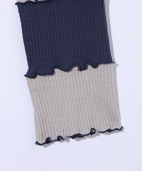 X-girl（エックスガール）の「STRIPED CROPPED TOP（Tシャツ/カットソー・レディース・バーガンディー/ブラウン/ネイビー・M/S）」の15枚目の写真