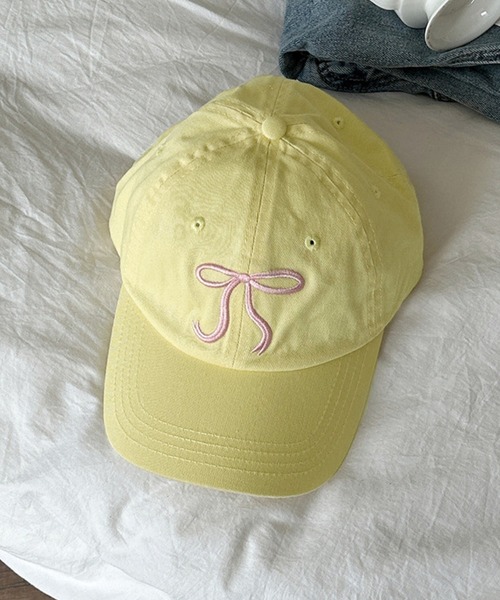 LAFFMO（ラフモ）の「リボンデザインキャップ（キャップ・レディース・ネイビー/イエロー/ピンク・F）」の3枚目の写真