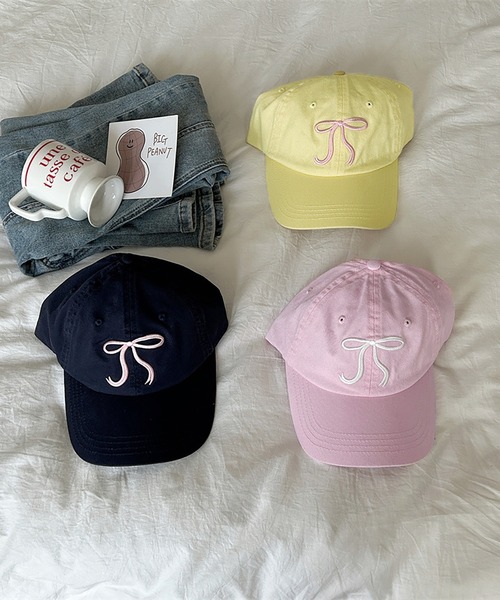 LAFFMO（ラフモ）の「リボンデザインキャップ（キャップ・レディース・ネイビー/イエロー/ピンク・F）」の7枚目の写真