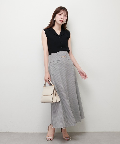 natural couture（ナチュラルクチュール）の「ビット付スカラップフレアスカート（スカート・レディース・アイボリー/グレー/その他1/ダークブラウン・FREE）」の20枚目の写真