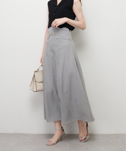 natural couture（ナチュラルクチュール）の「ビット付スカラップフレアスカート（スカート・レディース・アイボリー/グレー/その他1/ダークブラウン・FREE）」の19枚目の写真