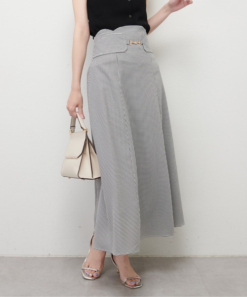 natural couture（ナチュラルクチュール）の「ビット付スカラップフレアスカート（スカート・レディース・アイボリー/グレー/その他1/ダークブラウン・FREE）」の18枚目の写真