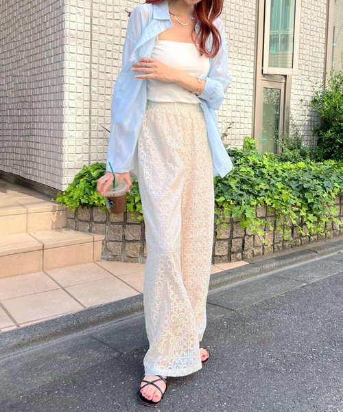 Futier land(フューティアランド)の「レースルーズパンツ(その他パンツ・レディース・ブラック/アイボリー・FREE)」の10枚目の写真