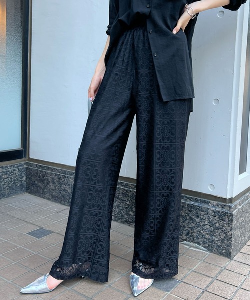 Futier land(フューティアランド)の「レースルーズパンツ(その他パンツ・レディース・ブラック/アイボリー・FREE)」の13枚目の写真