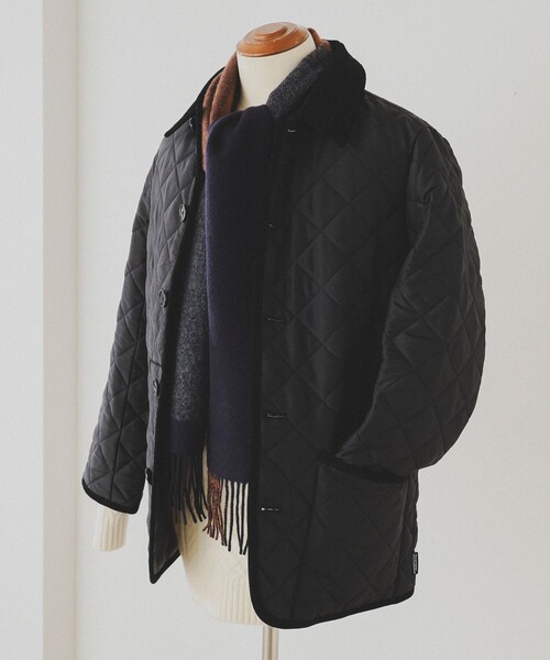 BEAMS（ビームス）の「パネルチェック マフラー（マフラー・メンズ・チャコールグレー/ブラック/ネイビー・ONE SIZE）」の4枚目の写真