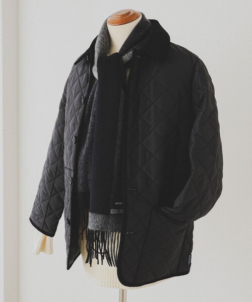 BEAMS（ビームス）の「パネルチェック マフラー（マフラー・メンズ・チャコールグレー/ブラック/ネイビー・ONE SIZE）」の6枚目の写真