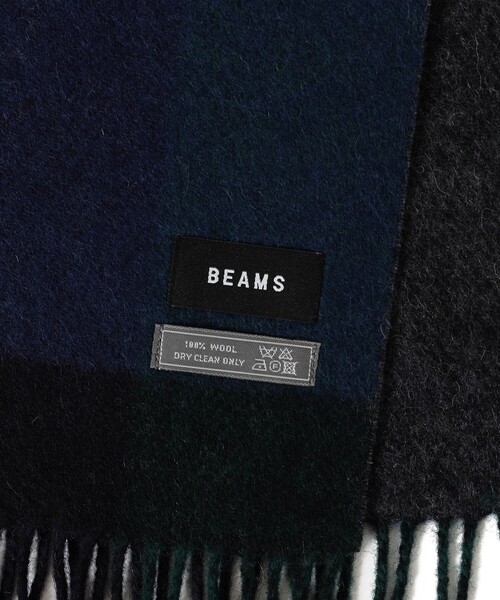BEAMS（ビームス）の「パネルチェック マフラー（マフラー・メンズ・チャコールグレー/ブラック/ネイビー・ONE SIZE）」の15枚目の写真