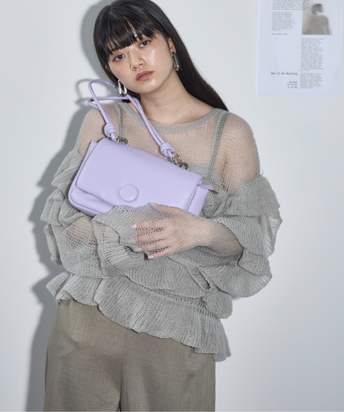 THE YOn（ザヨン）の「ビッグボタンロープストラップパフバッグ（ショルダーバッグ・レディース・ブラック/アンティークシルバー/ラベンダー/ベージュ・FREE）」の21枚目の写真