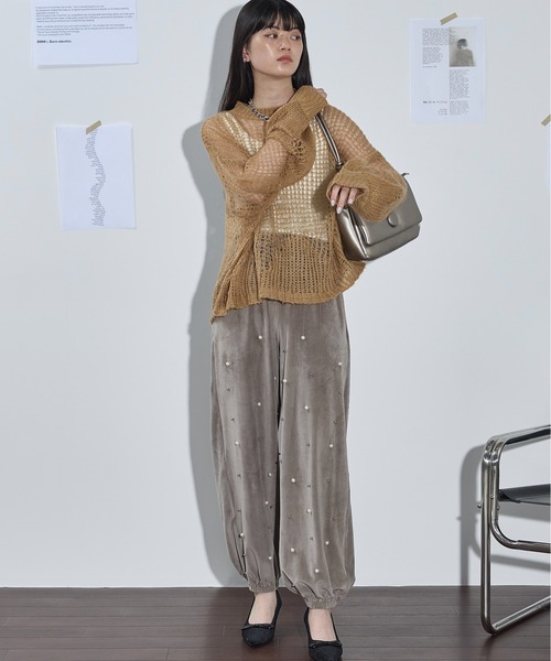 THE YOn（ザヨン）の「ビッグボタンロープストラップパフバッグ（ショルダーバッグ・レディース・ブラック/アンティークシルバー/ラベンダー/ベージュ・FREE）」の7枚目の写真