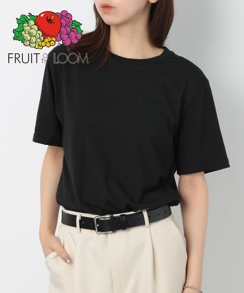 FRUIT OF THE LOOM（フルーツオブザルーム）の「【FRUIT OF THE LOOM】EC限定 パック入り天竺半袖Tシャツ S/S Tee※（Tシャツ/カットソー・レディース・ホワイト/ブラック・M/L/XL）」の2枚目の写真
