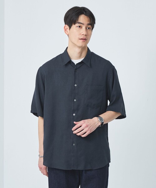 green label relaxing（グリーンレーベルリラクシング）の「TA ツイル ジャストルーズ シャツ（シャツ/ブラウス・メンズ・ダークグリーン/ベージュ/ネイビー・M/L/S/XL）」の3枚目の写真