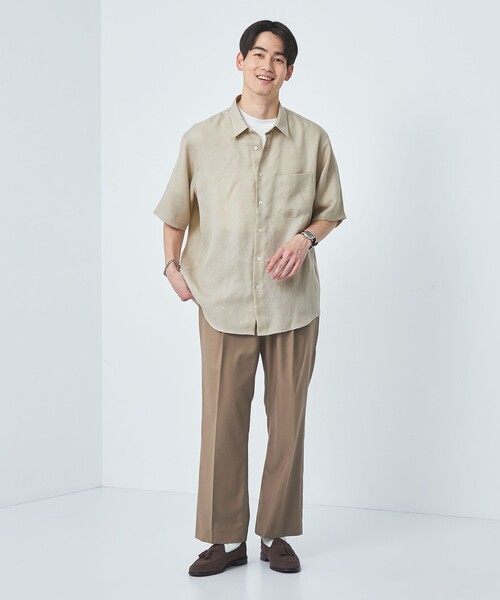 green label relaxing（グリーンレーベルリラクシング）の「TA ツイル ジャストルーズ シャツ（シャツ/ブラウス・メンズ・ダークグリーン/ベージュ/ネイビー・M/L/S/XL）」の4枚目の写真