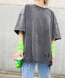evo.（エボ）の「ダメージ加工穴あきTシャツ（Tシャツ/カットソー）」