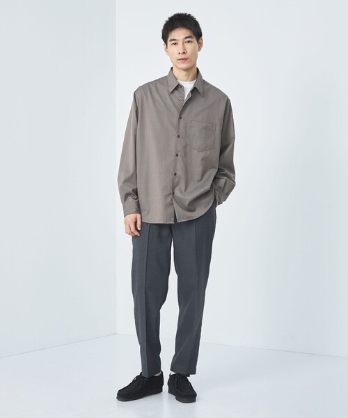 green label relaxing（グリーンレーベルリラクシング）の「ウォッシャブル TWビエラ ジャストルーズ レギュラーカラー 長袖 シャツ -防シワ-（シャツ/ブラウス・メンズ・ネイビー/モカ/ダークブラウン・XL/L/M/S）」の6枚目の写真