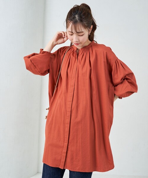 searoomlynn COTTONキャンブリックブラウス シャツ パフスリーブ たまらな 