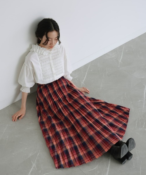 somari imagination(ソマリ イマジネーション)の「『チェック柄プリーツスカート』(スカート・レディース・ボルドー/ブルー・1/2)」の14枚目の写真