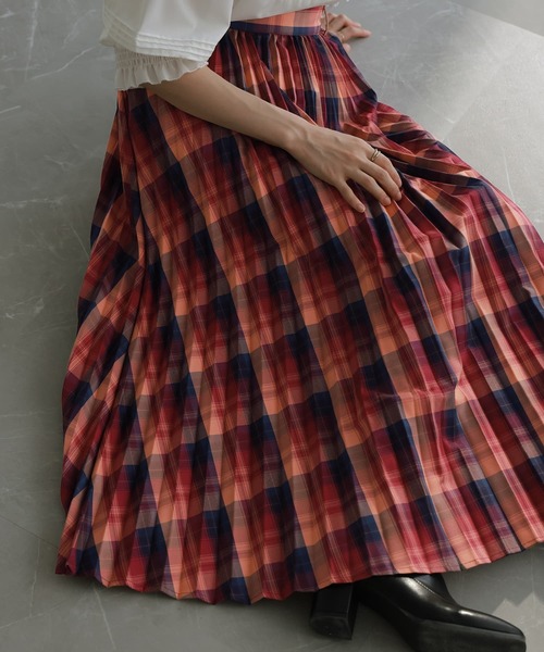 somari imagination(ソマリ イマジネーション)の「『チェック柄プリーツスカート』(スカート・レディース・ボルドー/ブルー・1/2)」の15枚目の写真