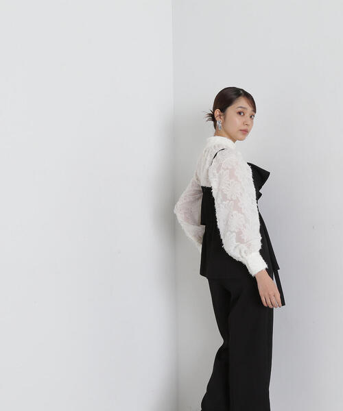 NATURAL BEAUTY BASIC（ナチュラルビューティーベーシック）の「◇ラッフル SETUP キャミソール（キャミソール・レディース・ブラック/グレー・FREE）」の6枚目の写真