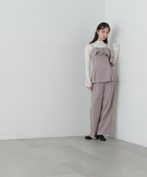 NATURAL BEAUTY BASIC（ナチュラルビューティーベーシック）の「◇ラッフル SETUP キャミソール（キャミソール・レディース・ブラック/グレー・FREE）」の12枚目の写真