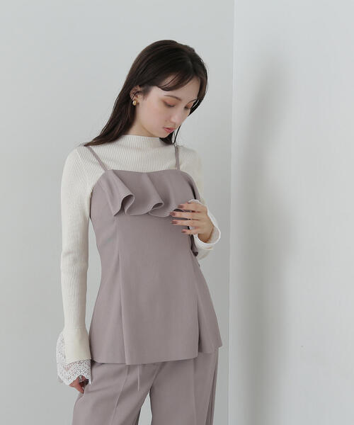 NATURAL BEAUTY BASIC（ナチュラルビューティーベーシック）の「◇ラッフル SETUP キャミソール（キャミソール・レディース・ブラック/グレー・FREE）」の17枚目の写真