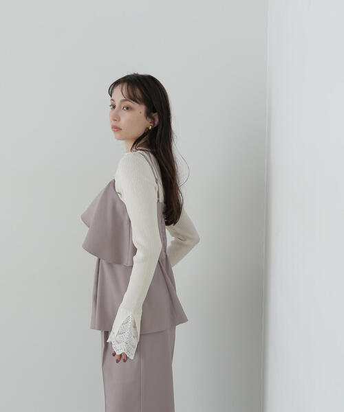 NATURAL BEAUTY BASIC（ナチュラルビューティーベーシック）の「◇ラッフル SETUP キャミソール（キャミソール・レディース・ブラック/グレー・FREE）」の18枚目の写真