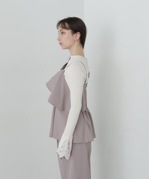 NATURAL BEAUTY BASIC（ナチュラルビューティーベーシック）の「◇ラッフル SETUP キャミソール（キャミソール・レディース・ブラック/グレー・FREE）」の20枚目の写真