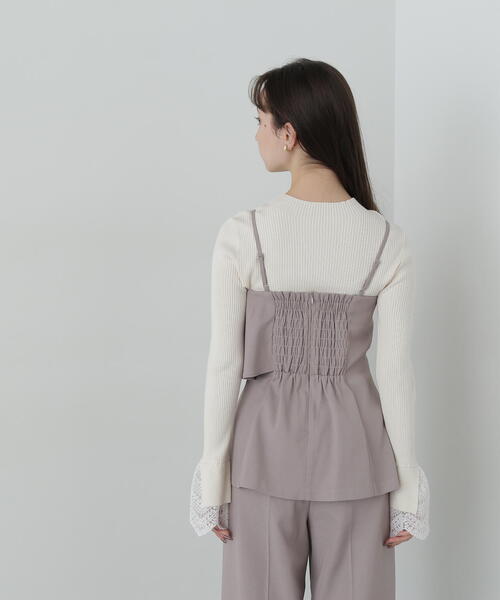 NATURAL BEAUTY BASIC（ナチュラルビューティーベーシック）の「◇ラッフル SETUP キャミソール（キャミソール・レディース・ブラック/グレー・FREE）」の21枚目の写真