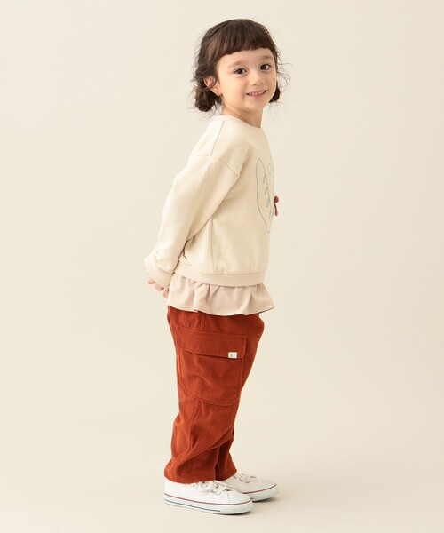 BEAMS mini（ビームスミニ）の「ネコ刺繍 レイヤード プルオーバー 2024FW（90～150cm）（スウェット・キッズ・ホワイト系その他5/ミント・90/110/120/130/140/150/100）」の5枚目の写真