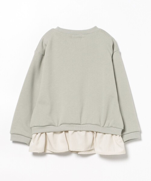 BEAMS mini（ビームスミニ）の「ネコ刺繍 レイヤード プルオーバー 2024FW（90～150cm）（スウェット・キッズ・ホワイト系その他5/ミント・90/110/120/130/140/150/100）」の12枚目の写真