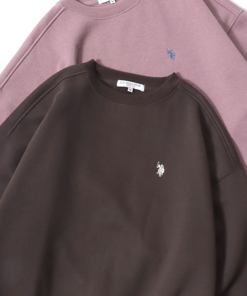 U.S. POLO ASSN.(ユーエスポロアッスン)の「U.S. POLO ASSN./ユーエスポロアッスン オーバーサイズ 裏起毛 ロゴ ワンポイント刺繍 スウェット トレーナー/レディース(スウェット・レディース・ベージュ/ブラック/オートミール/グリーン/ピンク/ネイビー/グレー/ブラウン・L/M)」の4枚目の写真