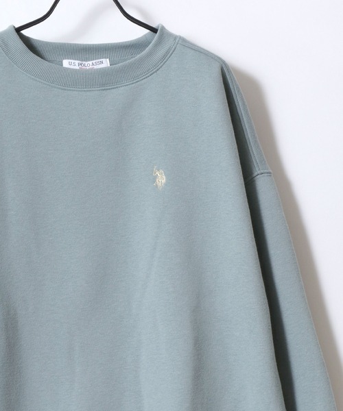 U.S. POLO ASSN.(ユーエスポロアッスン)の「U.S. POLO ASSN./ユーエスポロアッスン オーバーサイズ 裏起毛 ロゴ ワンポイント刺繍 スウェット トレーナー/レディース(スウェット・レディース・ベージュ/ブラック/オートミール/グリーン/ピンク/ネイビー/グレー/ブラウン・L/M)」の19枚目の写真